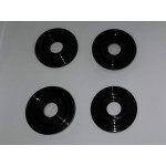 Black plastic handle escutcheons (set of 4)