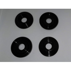 Black plastic handle escutcheons (set of 4)